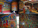 Rolwaling 02 11 Simigaon Gompa Prayer Wheel, Altar, and Paintings